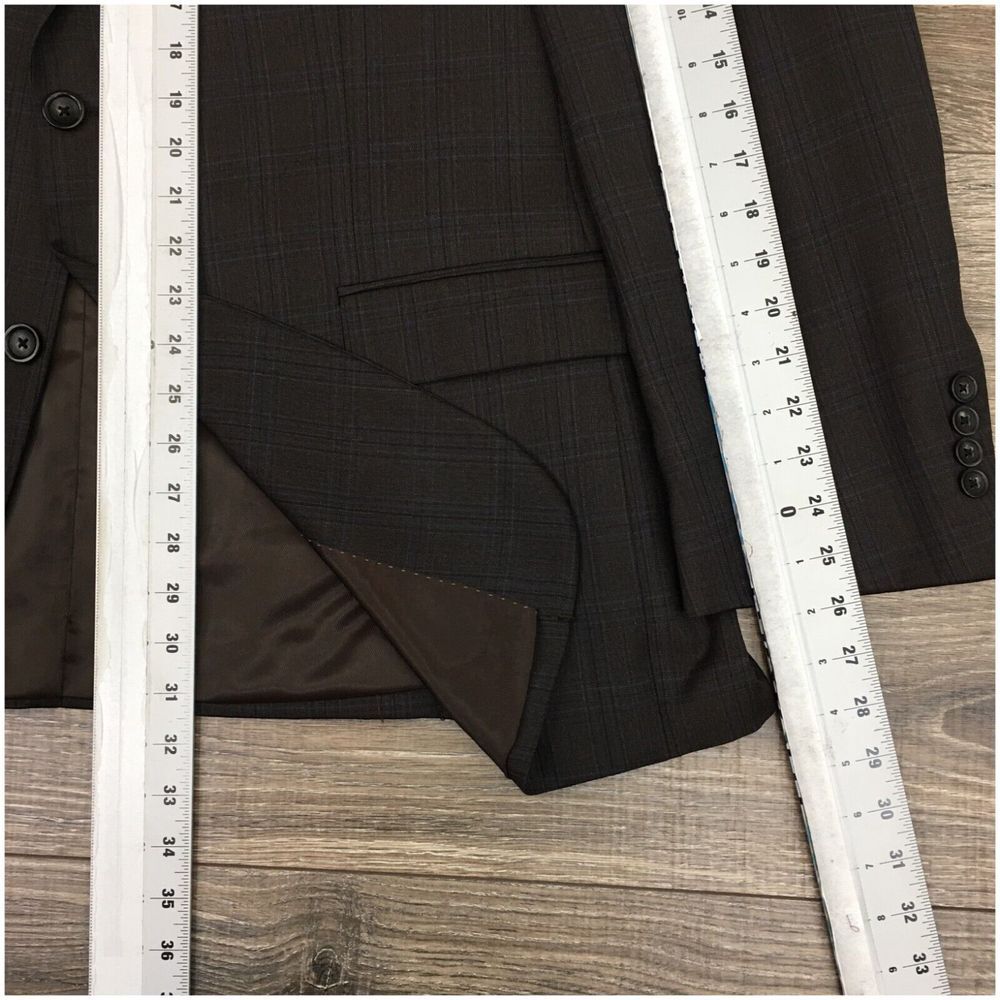 PRONTO UOMO Mens Blazer Sport Coat Casual Jacket Size 48R‎ Two Button Wool Suit - Picture 9 of 13